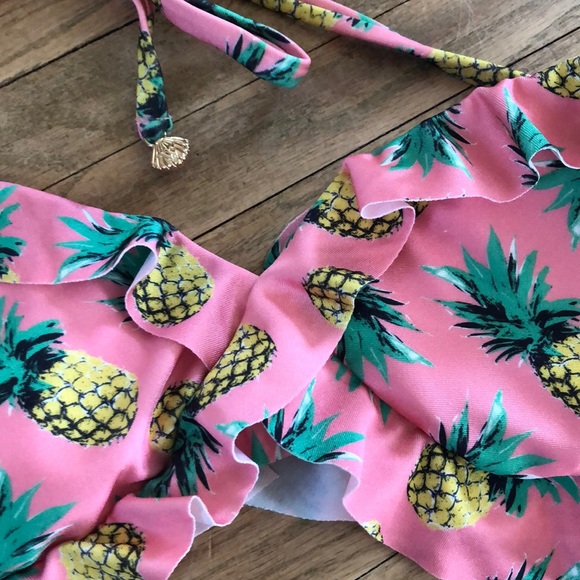 Wildfox pineapple ruffle swim top - Picture 3 of 8